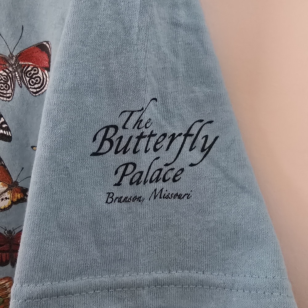 Gildan Light Blue Kids T-Shirt with Butterfly Design - Picture 3 of 4